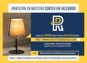 Sorteo de lámpara de diseño en Facebook de @RuescaElectricidadyTelecomunicaciones